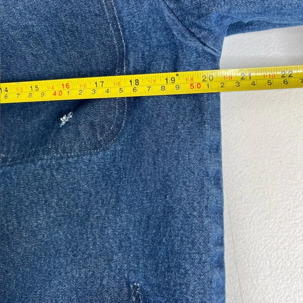 Vintage Pointer Blanket Lined Denim Barn Coat Chore Jacket THRASHED Men Small - Picture 12 of 14